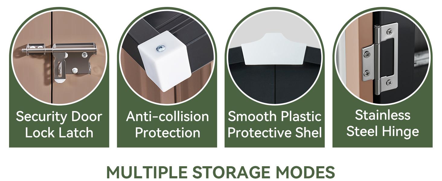 Aoxun Storage Shed Outdoor Metal Storage Shed 8*6 ft, Galvanized Steel Metal Garden Shed with Air Vent and Hinged Door Utility Tool Storage House for Garden, Backyard, Patio, Lawn, with Swing Door and Lock, Brown