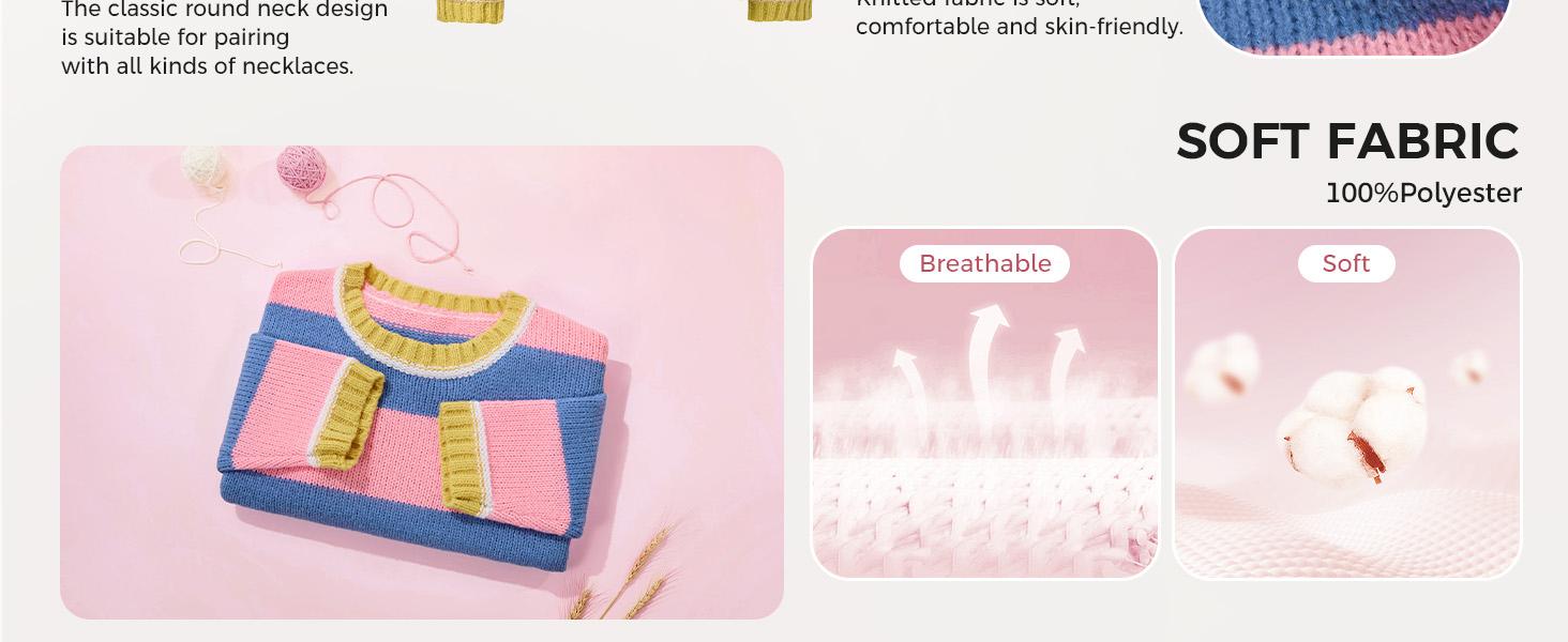 FISOEW Womens Oversized Sweaters Casual Long Sleeve Color Block Crewneck Knitted Loose Fall Pullover Tops Womenswear Knitwear Fit Comfy #TikTokShopHolidayHaul Soft Overall Everyday SpringStatements