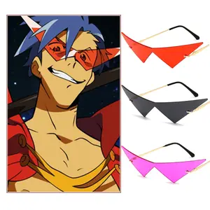 Anime Tengen Toppa Gurren Lagann Kamina costume Sunglasses Gothic Big Triangle Street Shot Hip Hop Sunglasses Props Accessories