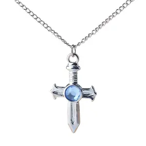 Fairy Tail Necklace Ice Style Magician Gray Cosplay Cross Pendant Keychain Fashion Accessory