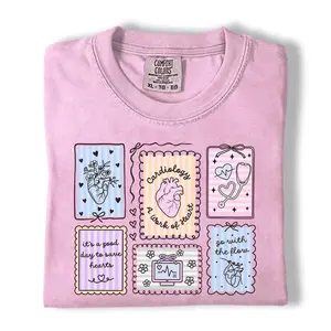 Comfort Colors Cardiac Nurse Shirt, Cardiology A Work of Heart Quote Graphic Tee, Cath Lab CVICU Telemetry Nurse T-Shirt, Cardiology Nurse Gift