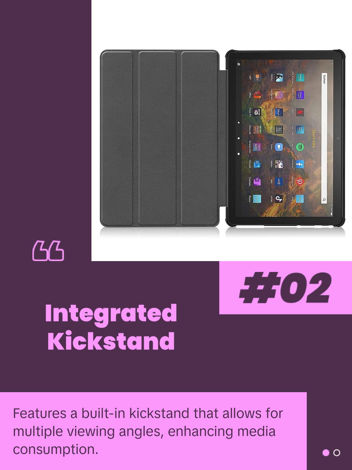 Inspire Series Tri-Fold Purple Marble Folio Case - Amazon Fire HD 10