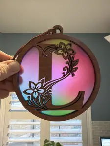 Monogram Letter L Suncatcher for Sunny Window