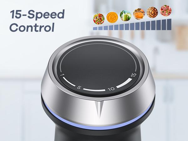 Ganiza Professional handheld blender 800W Motor 16-Speed Settings Stainless Steel Blades 8-in-1 Multi-Functional Kitchen Tool Touchscreen Juicer Machine USB Rechargeable