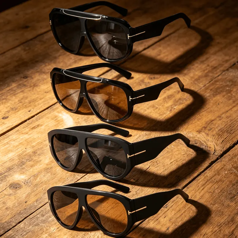 【Summervibes】1/4Pcs Unisex Full Rim Retro Aviator, Thick Frame Large Classic Vintage Style Sun Glasses, UV Protection Large Frame Beach Fashion Eyewear Accessory