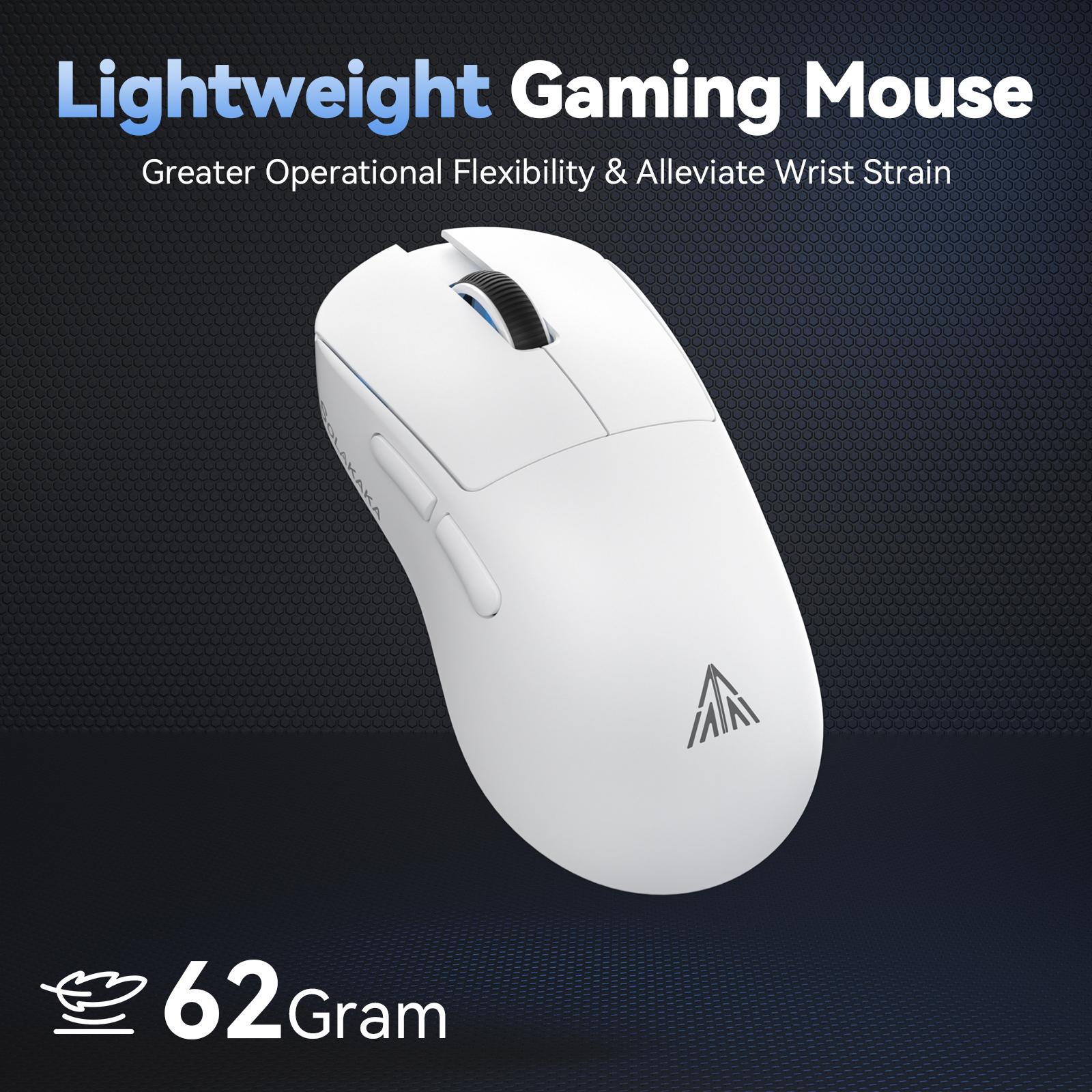 SOLAKAKA SM822 Tri-Mode Wireless Gaming  with RGB Charging Dock, 24000 DPI PAW3311 Sensor, 62g Ultra Lightweight Programmable  for PC Gamer gaming accessories