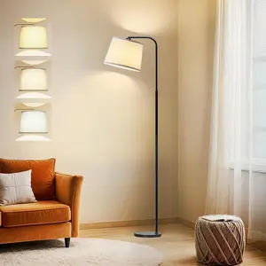 Floor Lamp for Living Room with 3 Color Temperatures, Foot Switch Standing Lamps for Living Room, Bedroom, Office, Arc Mordern Floor Lamp with 9W LED Bulb Included