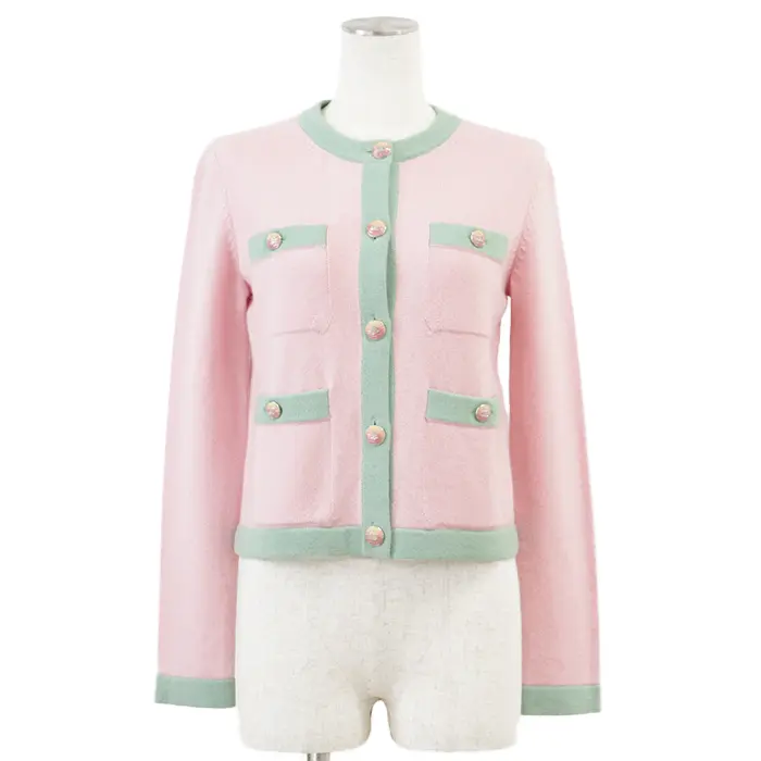 Pre-owned CHANEL Cashmere Small Leather Goods P76463 Knit Cardigan
