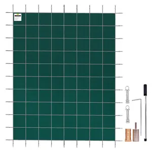 VEVOR Pool Safety Cover Fits 16x32ft Rectangle Inground Pools,  , Safety Pool Cover with Drainage Holes, Mesh Solid Pool Cover for Swimming Pool, Winter Safety Cover, Green