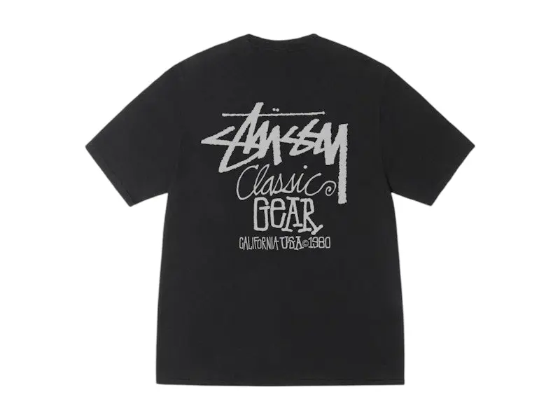Stussy Classic Gear Pigment Dyed Tee Black (men) by StockX