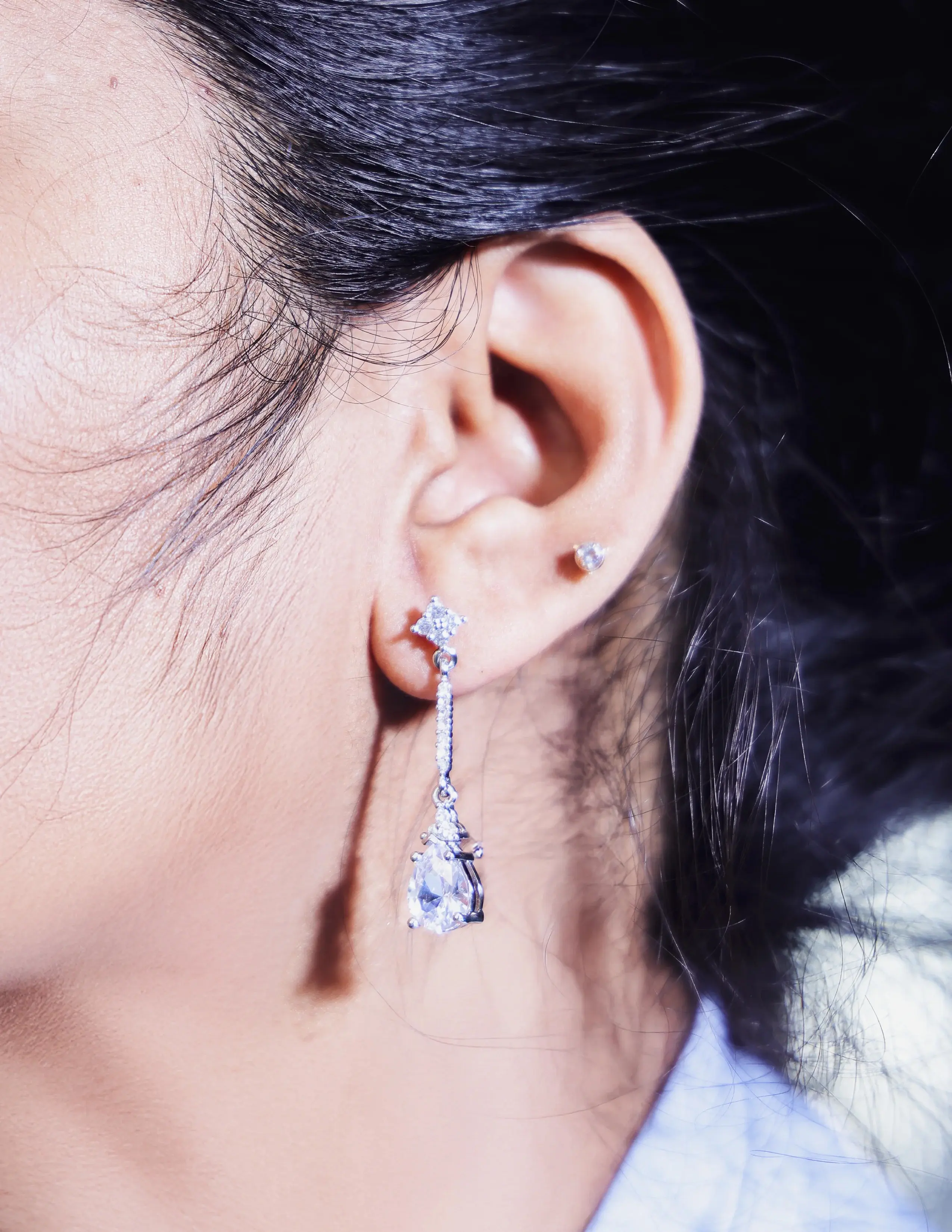IRAMAT Sparkling Silver Island Diamond Earrings in 925 Sterling Silver