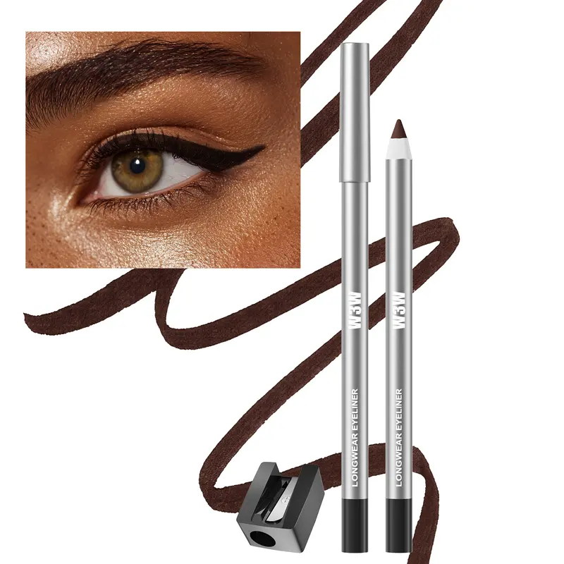Deep Black Waterproof Eyeliner Pencil - 4g, Flawless Longwear, Smudge-Proof, Unscented, Cruelty-Free, BHT-Free, Transfer-Proof Cosmetic, Precise/Smokey Eye Looks, Waterline Use, Adults' Lipliner Alternative, 24-Month Durability