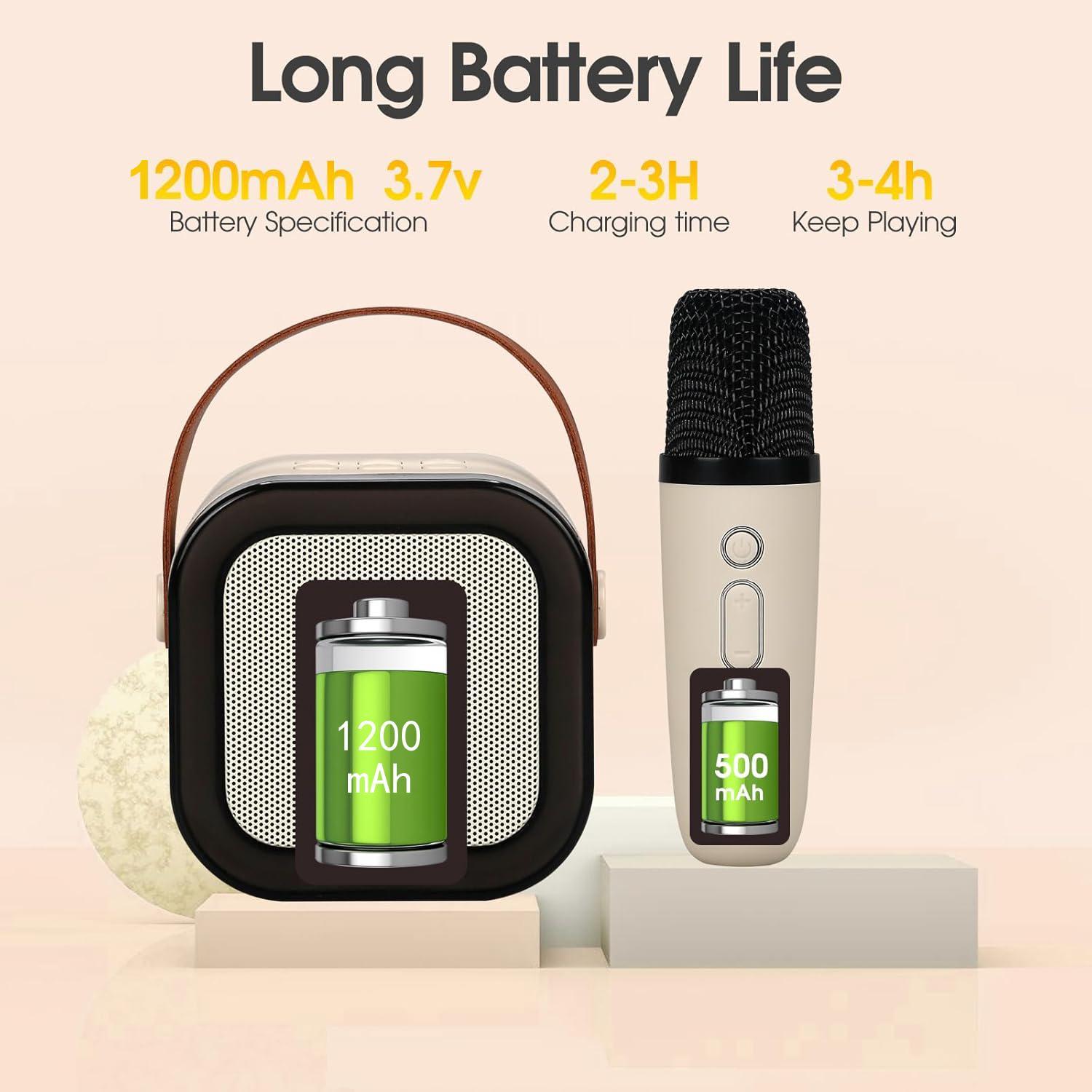 Portable Wireless Karaoke Speaker with Wireless Microphone,HIFI Stereo Sound KTV Speaker System,Wireless Speaker with RGB LED Lights,modified voice,Karaoke Machine for Outdoor,Travel, Best Gift for Home Party,Birthday Gift  speaker bluetooth Audio