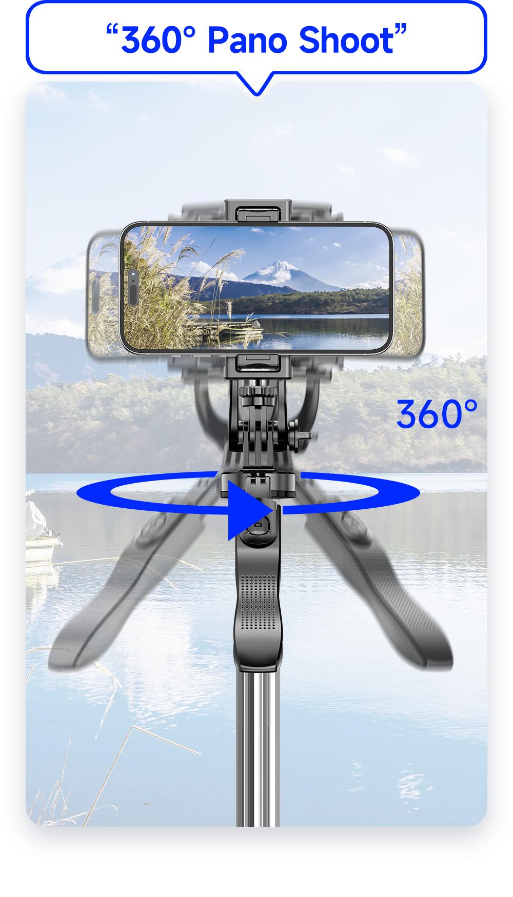71"Auto Face Tracking Tripod for iPhone/Android with Remote One Click Pop Up Selfie Stick Tripod Gesture Control 360° Rotating Face Tracker,Follows Your Movement,for iPhone 17/16/15/14/13/Android/Camera/GoPro