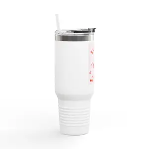 Cherry Pattern Rise Up Take Courage Quote Tumbler | Insulated Travel Mug