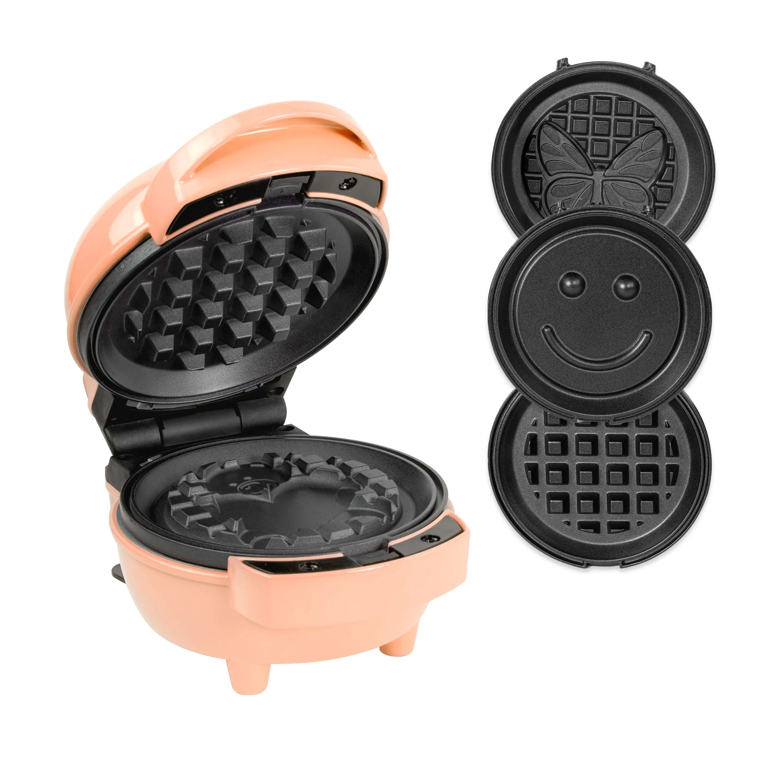 MyMini 5-Plate Waffle Maker Bundle - 400W, Peach Color Specialty Kitchen Appliance