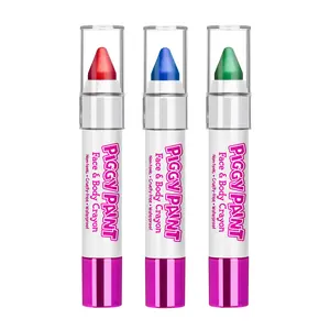 Piggy Paint Not So Basic 3-Pack Face & Body Crayons - Red, Blue & Green Waterproof Non-Toxic Kids Makeup Set for School Spirit Days & Sports Games