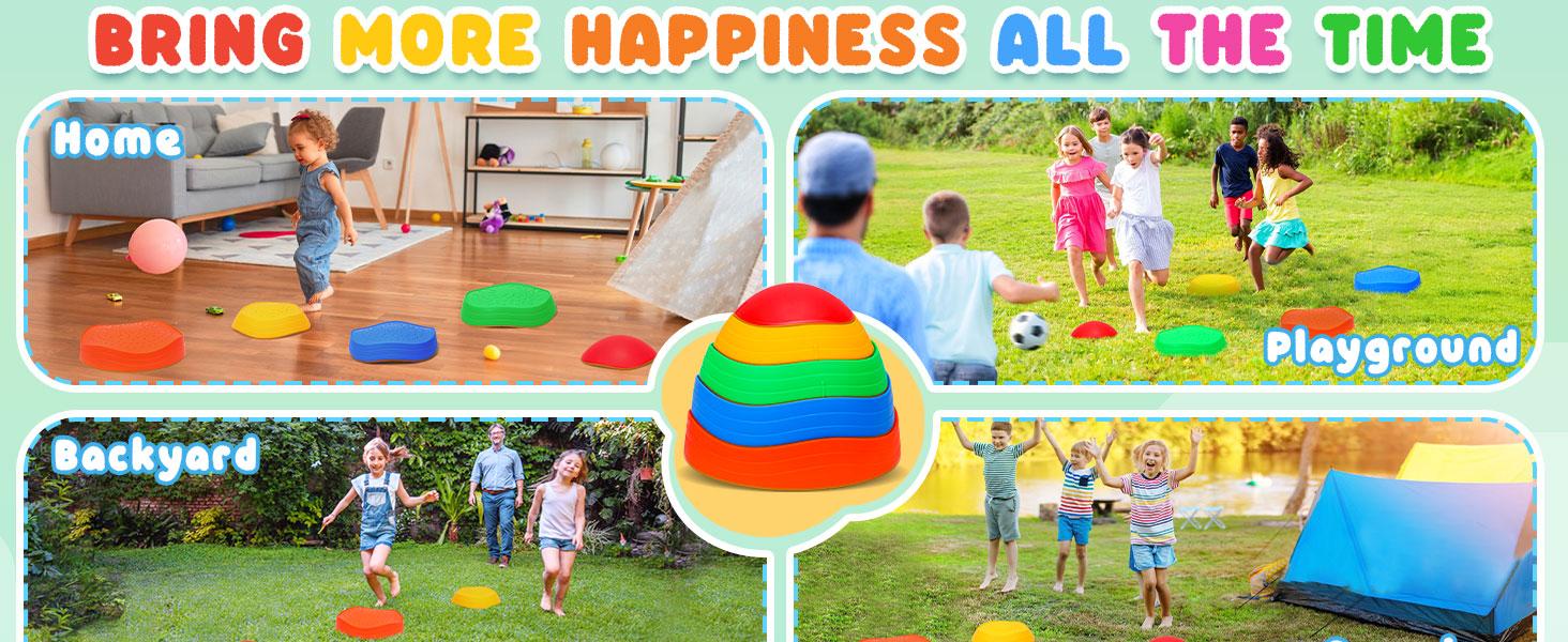 Non-slip Balance Training Boards, 5 Counts/set Colorful Balance Stepping Stones for Indoor & Outdoor, Coordination Training Sensory Toys, Outdoor Fun, Spring Non-slip Balance Training Boards, 5 Counts/set Colorful Balance Stepping Stones for Indoor & Outdoor, Coordination Training Sensory Toys, Outdoor Fun, Spring