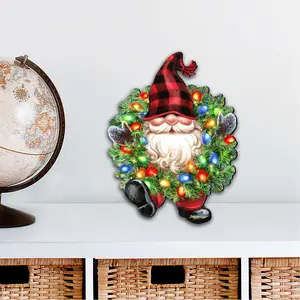Designocracy 8461053M-DG 12 x 9 in. Christmas Dwarf Wreath Easter Outdoor Decor Large Ornaments