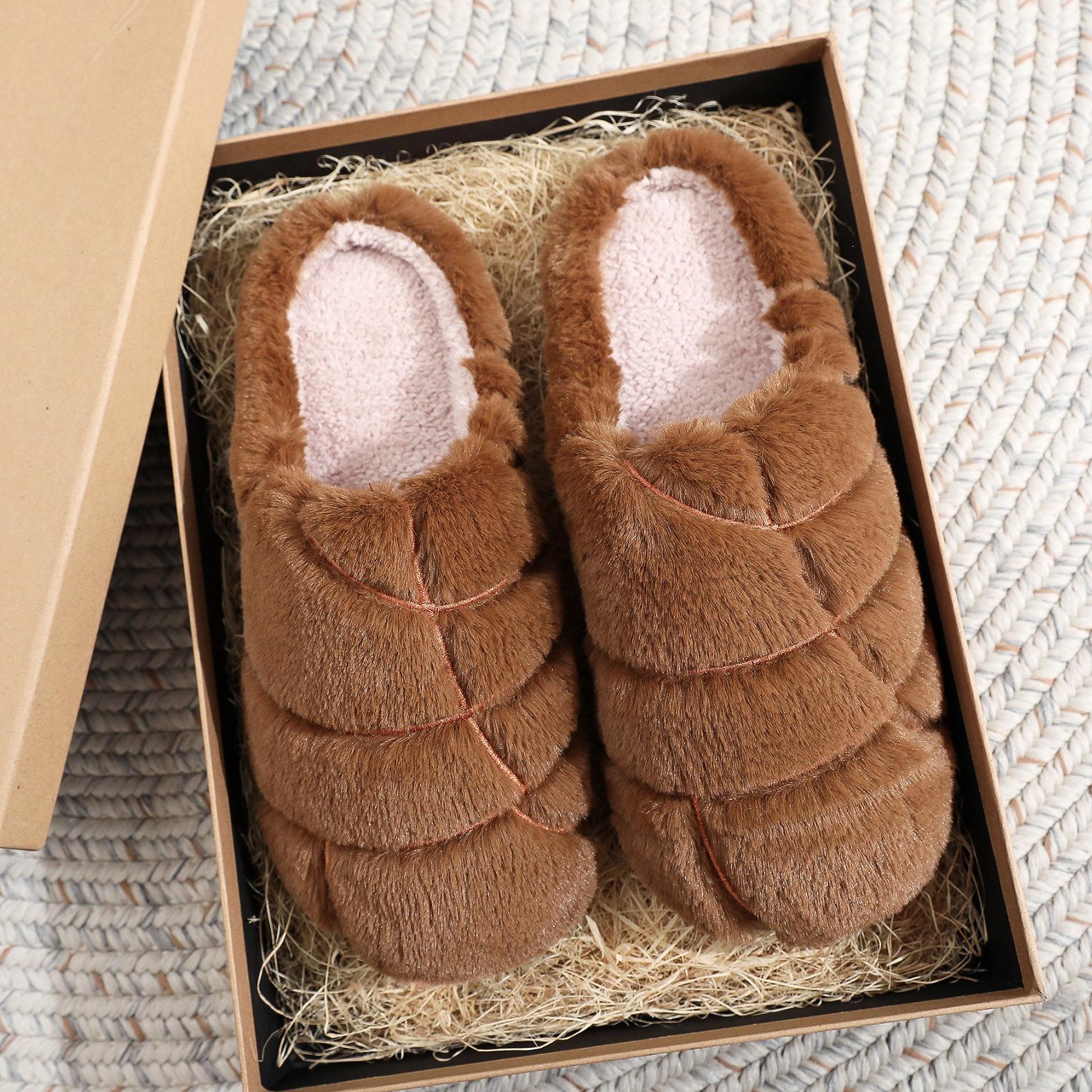 Womens Mens Memory Foam Plush Slippers Warm Soft Cozy Home Slipper Outdoor Indoor House Shoes