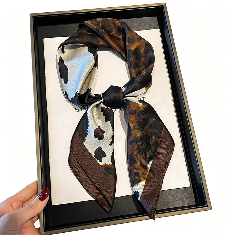 Vintage Printed Satin Scarf - 27.5-In Sun Square Double-Sided Sun Protection Clothing, Unisex Bandana Neckerchiefs, Lightweight Female All-Seasons Head Wrap