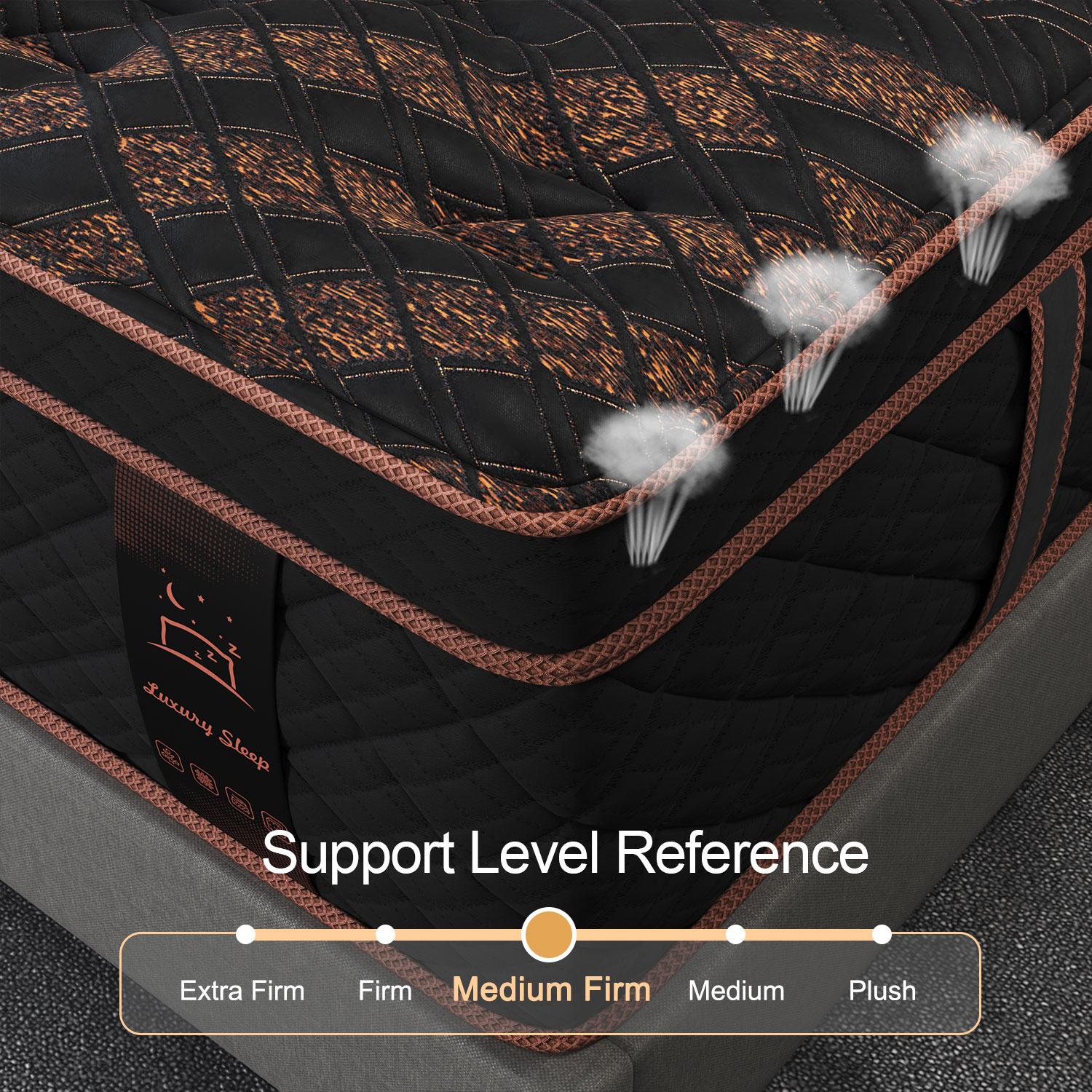 14"12" Twin Full Queen King Size Mattress in a Box Hybrid Spring Memory Foam, Medium Firm Ergonomic Mattress