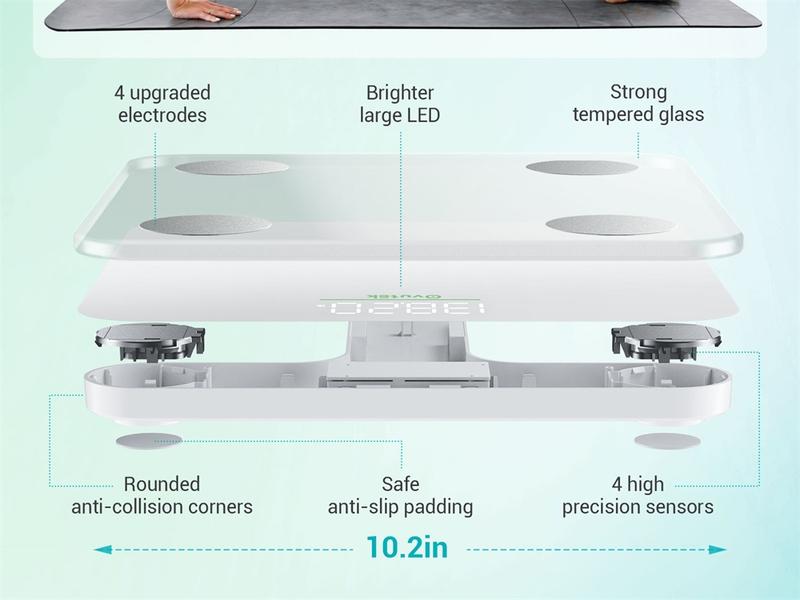 OVUTEK Smart Scale for Body Weight, Pink, BMI, and Body Fat Composition, Bluetooth & App Connectivity - Weighing Scale Smart High Accuracy