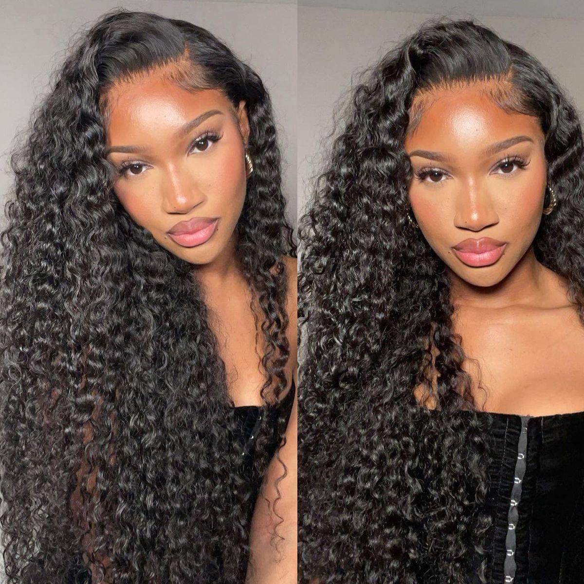 250 Density 13x6 Hd Deep Wave Frontal Wig 30 34inch Glueless Wigs 100% Human Hair Water Wave Curly Lace Front Wig For Women On Clearance Sale