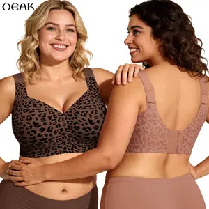 OEAK Jelly Bras Women Seamless Lift Bra Wireless Push Up No Underwire Full Coverage Plus Bras Comfort Supportive Sports T-Shirt Bra