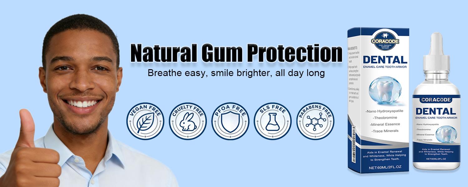 CORACODE Tooth Armor Liquid Drops Nano Hydroxyapatite for Sensitive Teeth, Enamel Care Drops to Support Stronger Teeth & Soothe Sensitivity， Daily Oral Care Routine 60 ml