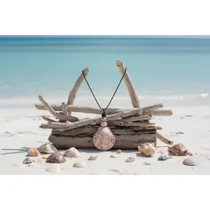 Blush Speckles Shell Necklace - Pink Spotted Scallop from Florida Gulf Shores
