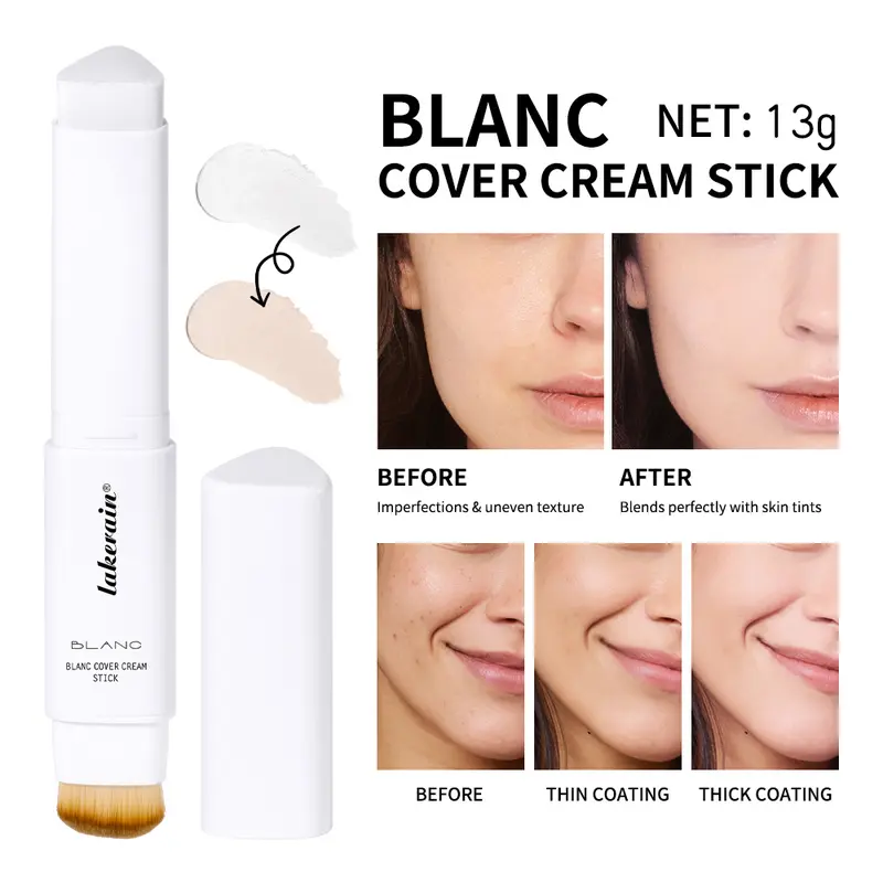 Color Changing Foundation Stick with Brush | Hydrating Collagen Full Coverage Concealer Skin Tint Natural Glow Makeup Maquillaje for Women Blend Compact Contour Cream Long-Lasting Hydrating Cosmetic