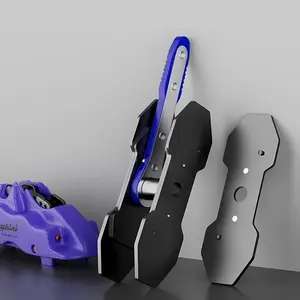 Brake Caliper Press Tool, Ratcheting Car Brake Piston Spreader with 2 Steel Plates, 360° Wrench for Efficient Auto Brake Repair