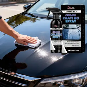 Ceramic Coating Spray 120ml 4 fl oz Nano Ceramic Car Coating Quick Spray Paint Protection Hydrophobic Shine Gloss Ceramic Silk Surface Sealant for Cars SUVs Trucks Motorcycles