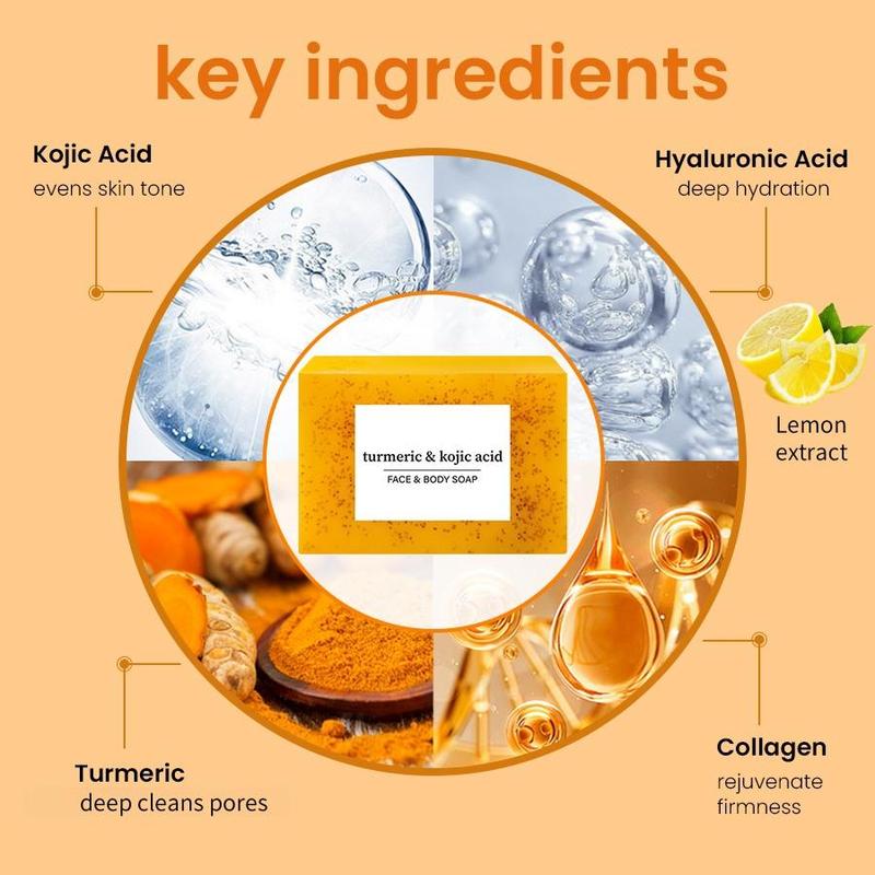 Turmeric Skin Care Kit, 6 Counts/set Including Soap & Cleansing Pad & Mousse Cleanser & Oil & Vitamin C Peel Off Mask & Soap Bag, Skin Care Kit for Women & Men