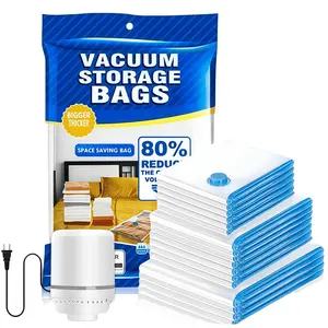【Back to School】Vacuum Storage Bags with Electric Pump - 6/12 Pack Bag  Divided into large, medium, and small sizes. for Clothing Comforters Pillows Towels & Blankets Space Saving Organizer