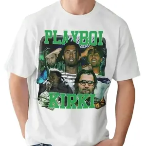 Playboi Kirk Graphic T-Shirt - Funny Rap Culture Streetwear Tee, Y2K Aesthetic Hip Hop Shirt, Viral Trendy Meme Apparel Gift