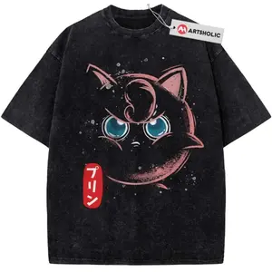 Retro Anime PKM Jigglypuff Cute T-Shirt Unisex S-5XL, Graphic tee