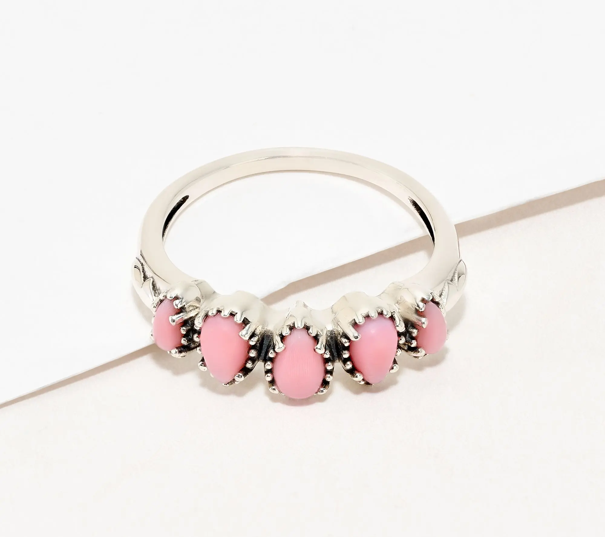 American West Sterling Five Pear Gemstone Band Ring