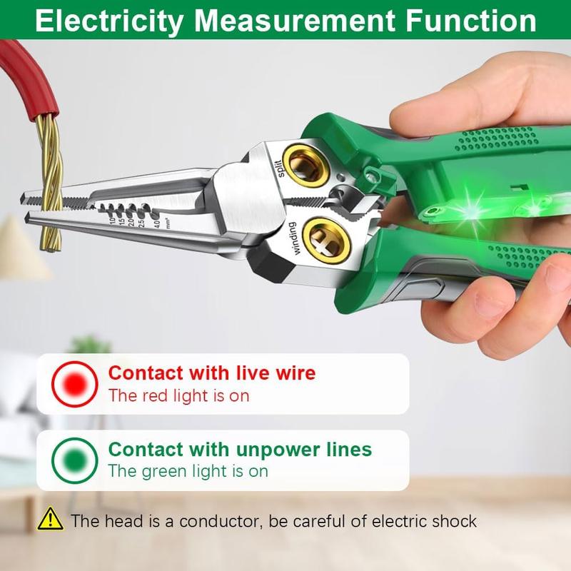 8 in 1 Wire Stripper with Voltage Tester, 2025 Upgrade Multi-function Stripping Tool for Cutting and Pulling Pliers, Electrician Repair Tool