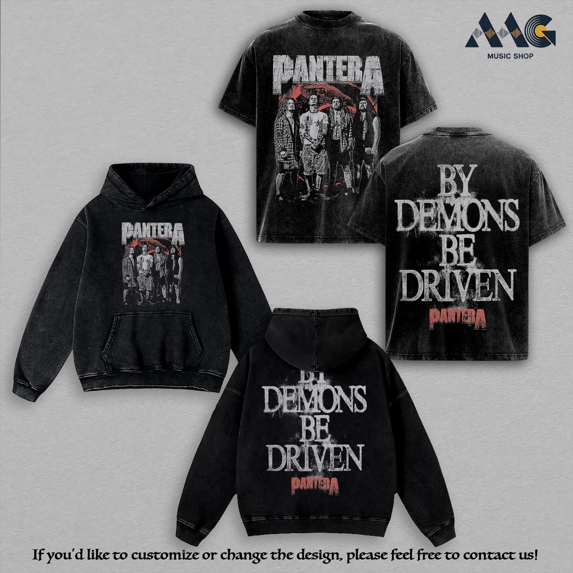 Pantera By Demons Be Driven Dimebag Darrell Red Snake Oversized Graphic Tee Men Vintage Washed Clothes, Heavyweight Cotton Unisex Shirt Good Graphic Tees, Retro 90s Thrash Metal Music Merch, Trendy T-shirt Top Men's and Women's Clothing