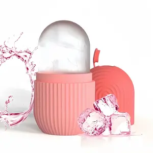 Ice Face Roller, 1 Count Reusable Silicone Ice Face Cube Massager, Facial Beauty Roller Skincare Tool for Facial Care, Facial Cleansing Instrument