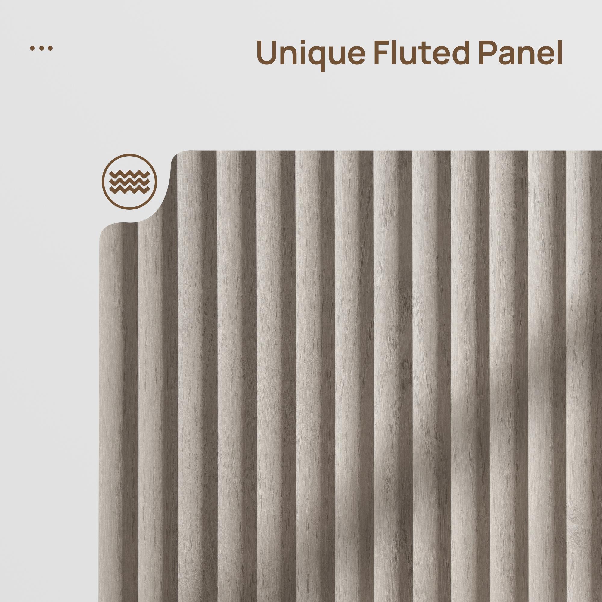 SICOTAS Set of 2 Nightstands, Fluted Modern Bedside Tables with 2 Large Handless Drawers - 22.75" Wide Small End Tables, Curved Edge Design for Bedroom & Living Room