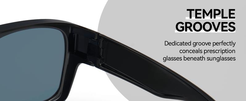 Meeloog Polarized Fit Over Sunglasses for Men & Women,Outdoor Fashion Rectangular Aviator Style, Lightweight & Flexible TR90 Frame, UV Protection Sunglasses Over Glasses ST0081 Functionality Coating Lens