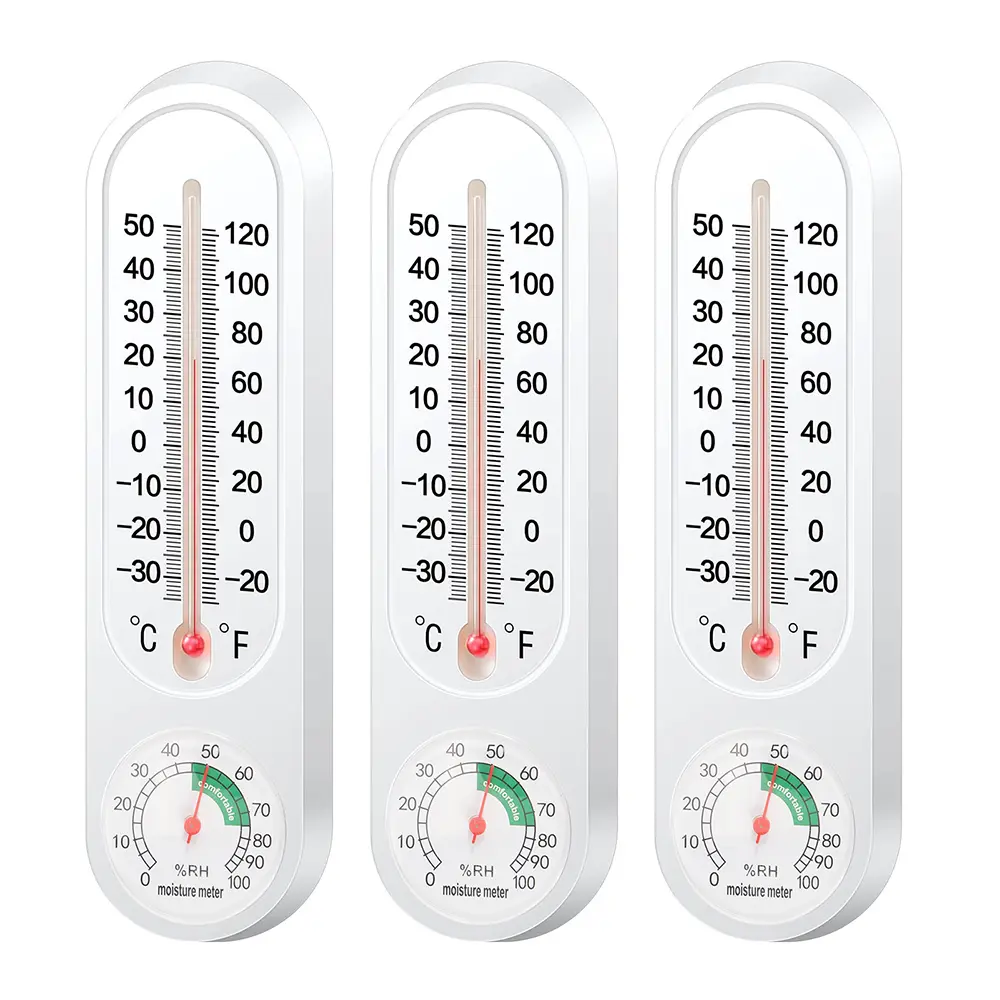 3PCS Indoor-Outdoor Temperature Humidity Gauge Tool – ℃/℉ Switchable Digital Detector, Intelligent Thermometers for Home, Greenhouse, Kitchen & Basement, High Accuracy Sensor, Clear LCD Display, Compact Design, Ideal Tech Gadget for Daily Monitoring