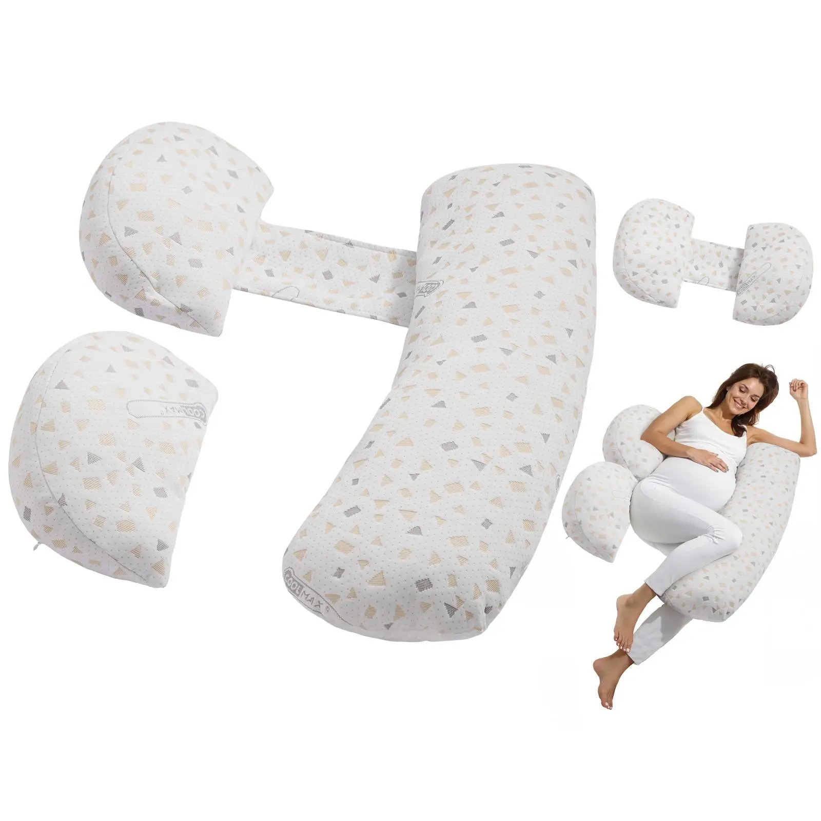 【SummerFinds】VEVOR Pregnancy Pillows for Sleeping, Adjustable Maternity Pillow for Pregnant Women, Soft Pregnancy Body Pillow with Removable & Washable Cover for Back Belly Hip Support, Lightweight and Portable