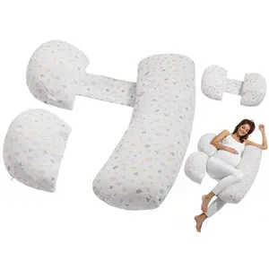 【Summervibes】VEVOR Pregnancy Pillows for Sleeping, Adjustable Maternity Pillow for Pregnant Women, Soft Pregnancy Body Pillow with Removable & Washable Cover for Back Belly Hip Support, Lightweight and Portable