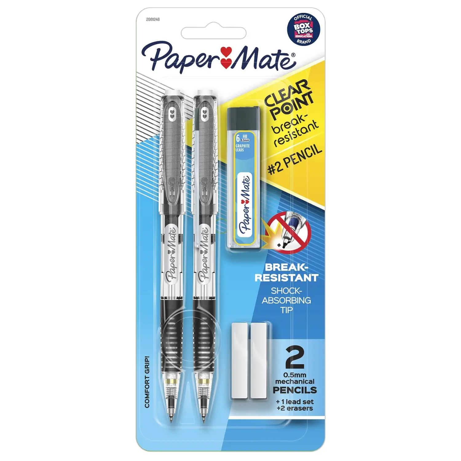 Paper Mate Clearpoint Mechanical Pencils, HB #2 Lead (0.5mm), with Lead Refills and 2 Erasers