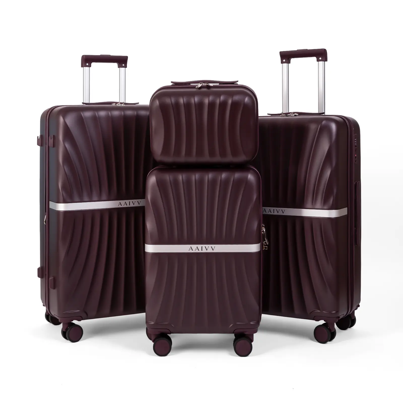 4-Piece Durable ABS Hardshell Luggage Set with Spinner Wheels & TSA Lock for Family Travel, 28in Expandable Suitcase, Carry On with USB Port & Cup Holder (13/20/26/28in), Durable Luggage, Expandable Rolling Luggage