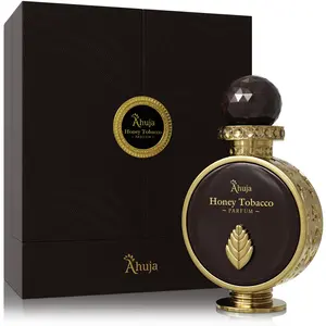 AHUJA Honey Tobbacco – 3.4 oz Parfum | Unisex Warm Smoky Scent | 35% Long Lasting Oil | Tobbacco Absolute, Honey, Tonka, Amber, Burnt Woods,Luxury Brown & Gold Gift Box.